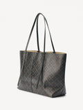 Abigail Printed Tote Bag - Dark Chocolate