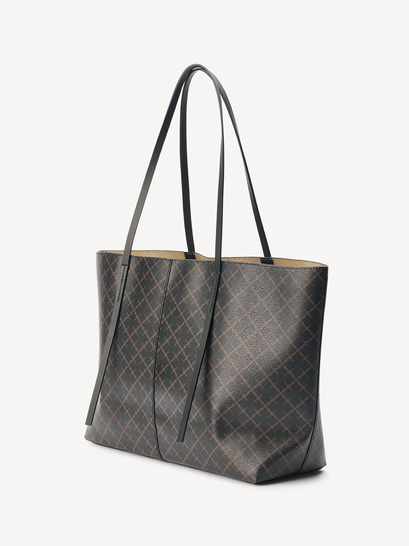 Abigail Printed Tote Bag - Dark Chocolate