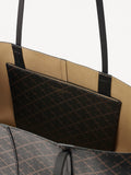 Abigail Printed Tote Bag - Dark Chocolate