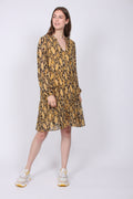 Snake Midi Dress - Chai Tea - Second Female - Kjoler - VILLOID.no