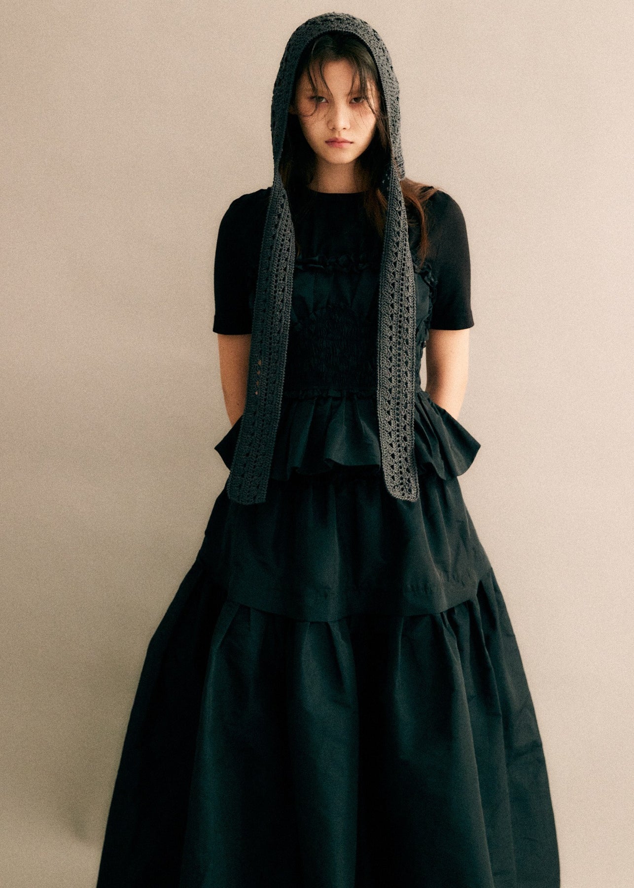 Diana Taffeta S/Slv Top - Black
