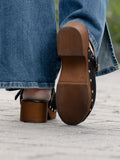 Clogs - Suede Leather Black