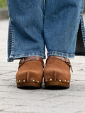 Clogs - Suede Leather Brown