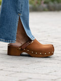 Clogs - Suede Leather Brown
