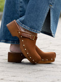 Clogs - Suede Leather Brown