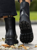 Leather Combat Chelsea - Black