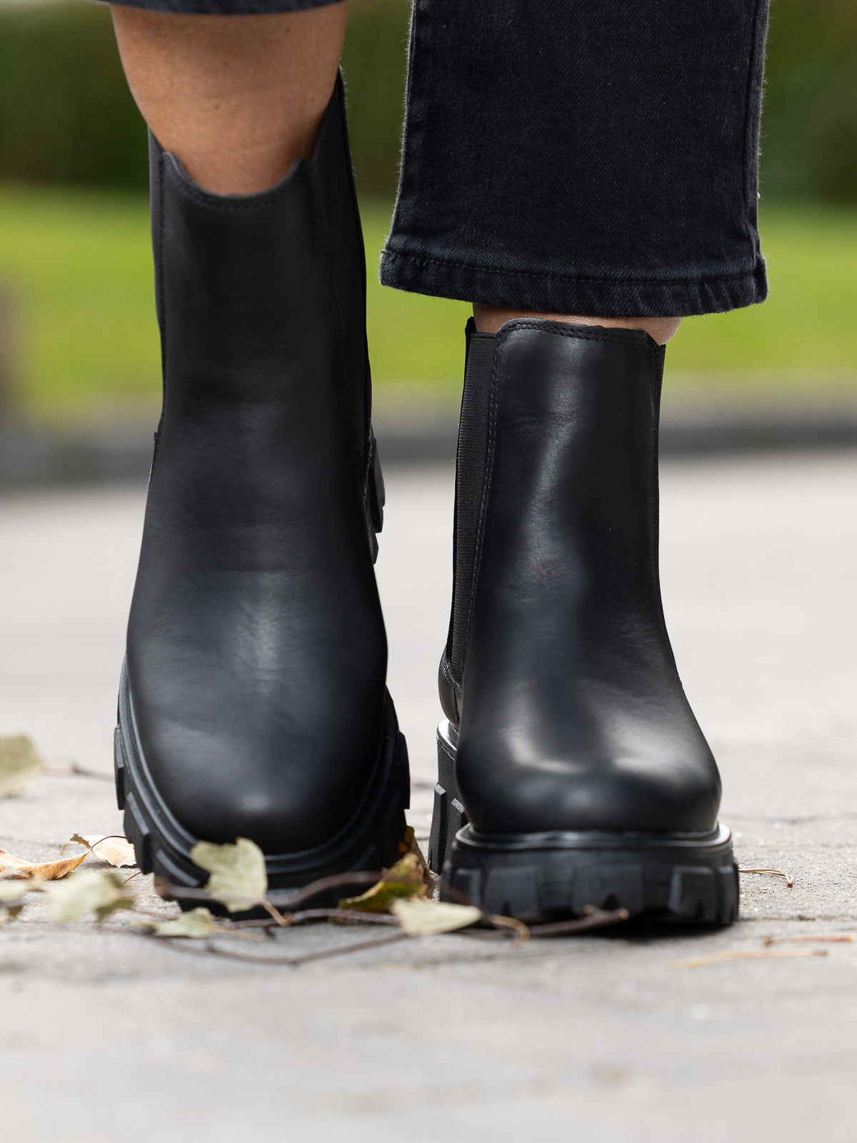 Leather Combat Chelsea Warm - Black
