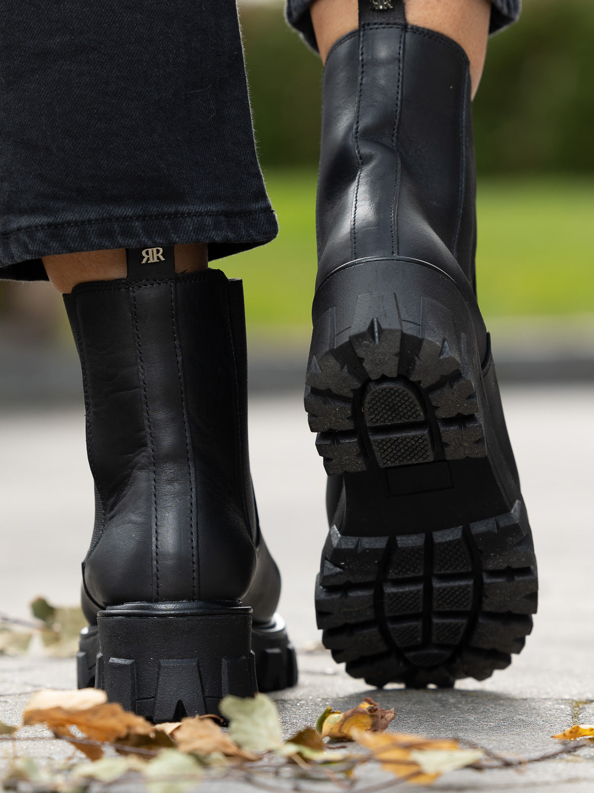 Leather Combat Chelsea - Black