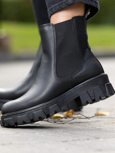 Leather Combat Chelsea Warm - Black