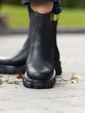 Leather Combat Chelsea Warm - Black