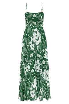 Alexandre Midi Dress - Camara Floral Print-Green
