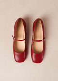 Por Do Sol Leather Ballet Flats - Red