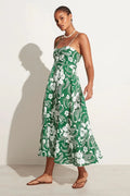 Alexandre Midi Dress - Camara Floral Print-Green