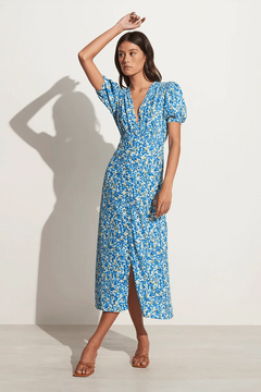 Bellavista Midi Dress - Lou Floral Print Blue
