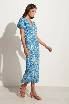 Bellavista Midi Dress - Lou Floral Print Blue
