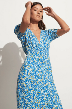 Bellavista Midi Dress - Lou Floral Print Blue