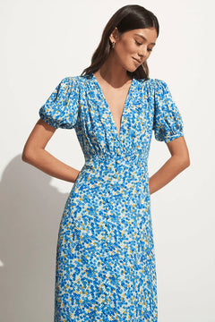 Bellavista Midi Dress - Lou Floral Print Blue