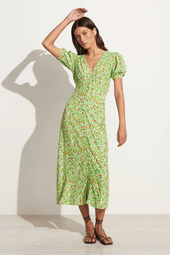 Bellavista Midi Dress - Lou Floral Print Green