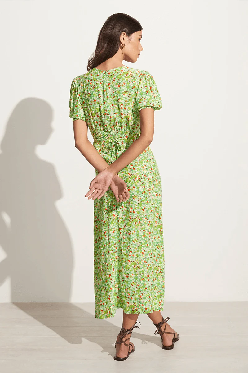 La Belle Mini Dress - Lou Floral Print Green