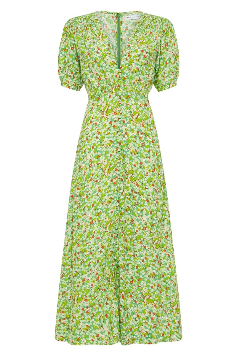 Bellavista Midi Dress - Lou Floral Print Green