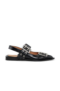 Feminine Buckle Ballerina Naplack - Svart