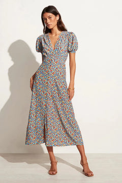 Bellavista Midi Dress - Mohina Floral Print-Blue