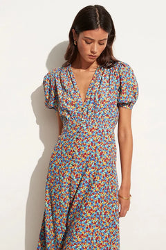 Bellavista Midi Dress - Mohina Floral Print-Blue