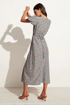 Bellavista Midi Dress - Mohina Floral Print-Blue