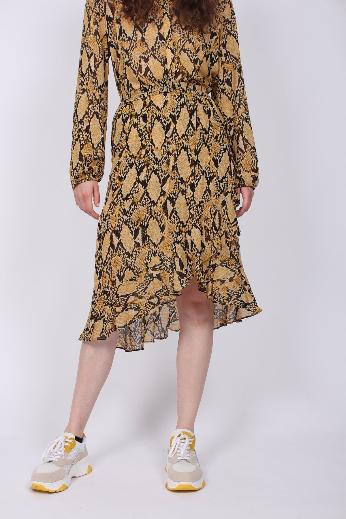 Snake Midi Skirt - Chai Tea - Second Female - Skjørt - VILLOID.no