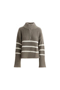 Sissel Stripe Zip Knit - Army