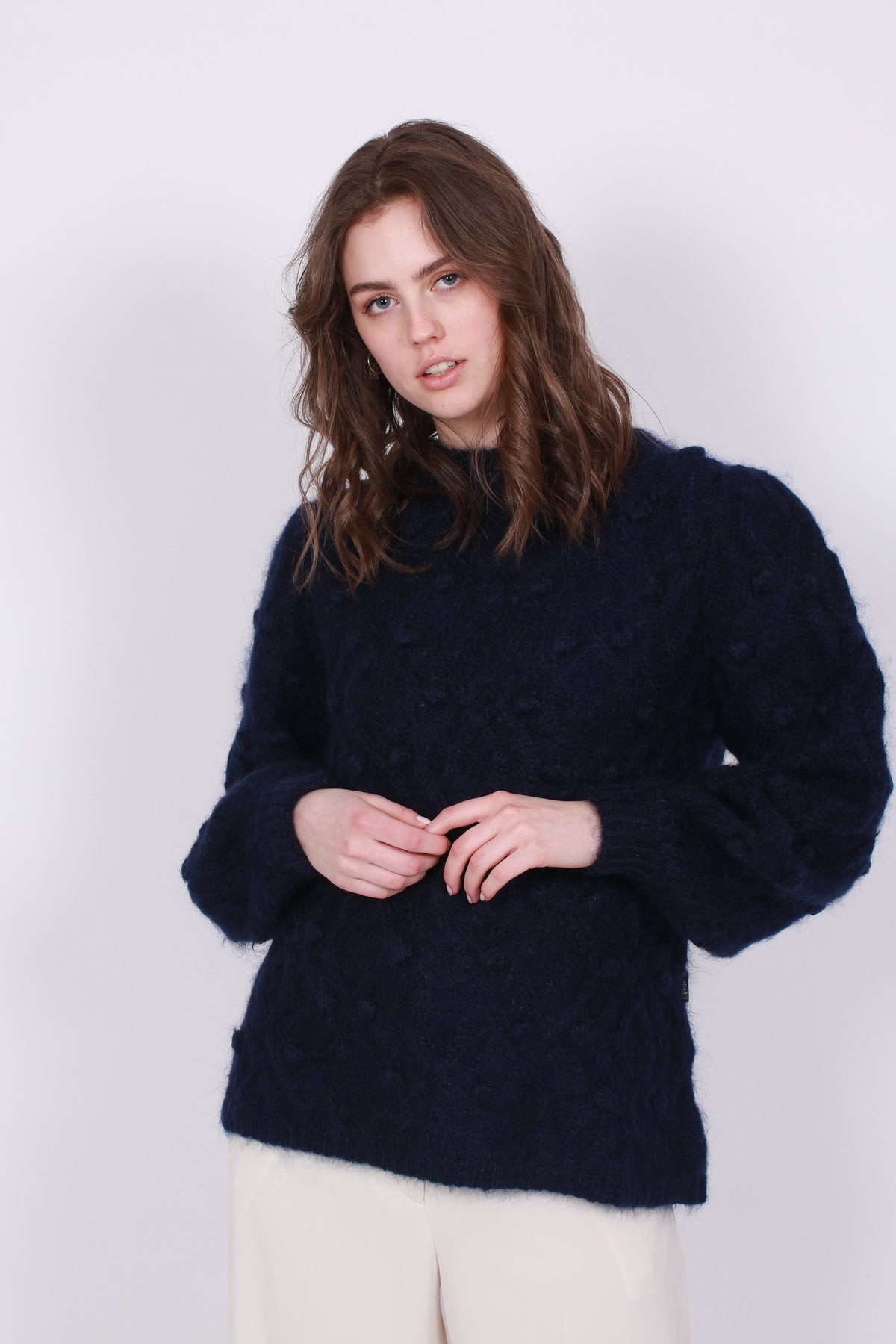 Andrea Chunky Knit Sweater - Navy - Ella & il - Gensere - VILLOID.no