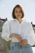 Sofia Shirt - Embroided Sun Flower