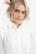 Sofia Shirt - Embroided Sun Flower