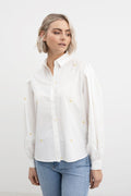 Sofia Shirt - Embroided Sun Flower