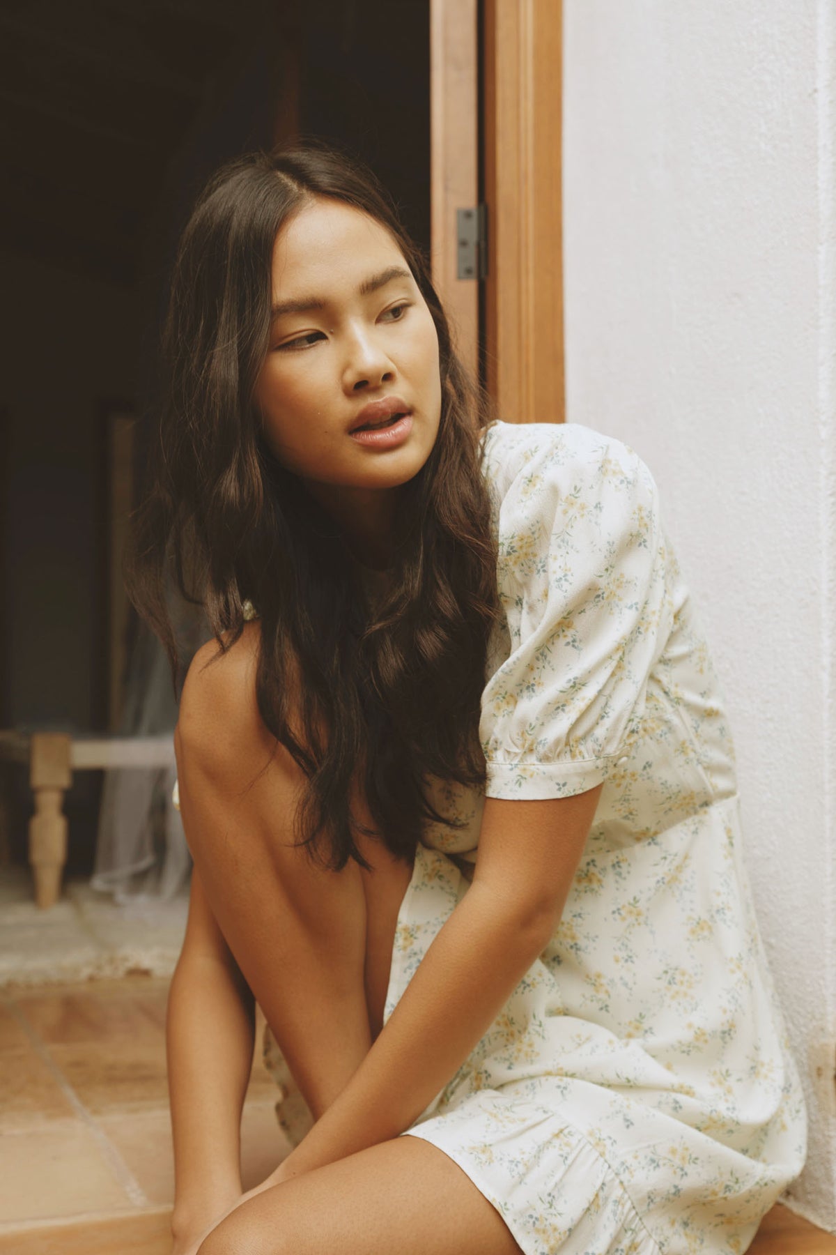 Venice Dress - Yellow Lily Flower
