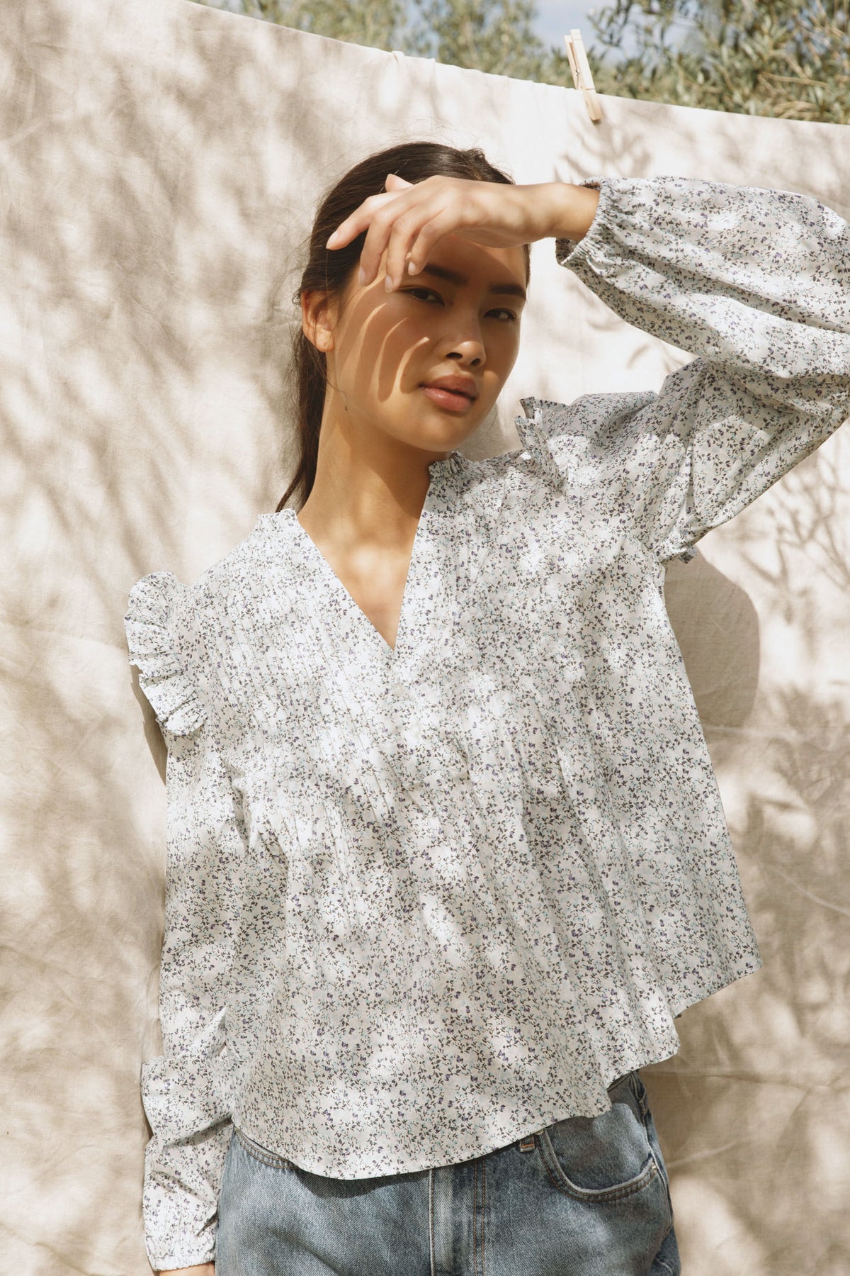 Tulum Blouse - Viola Flower