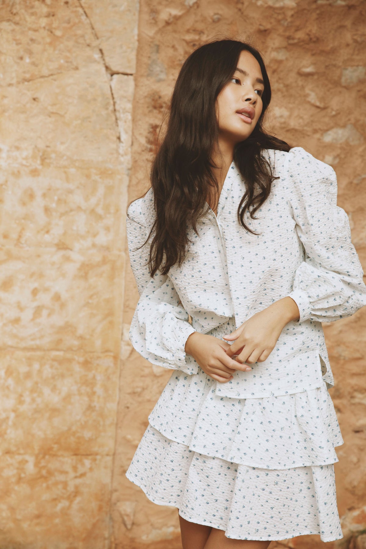 Amalfi Crepe Blouse - Blue Amaryll