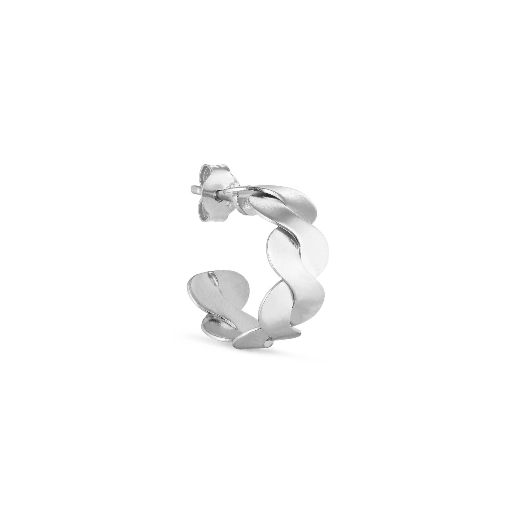 Small Wavy Hoop - Silver