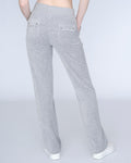 Del Ray Classic Velour Pant Pocket - Silver Marl