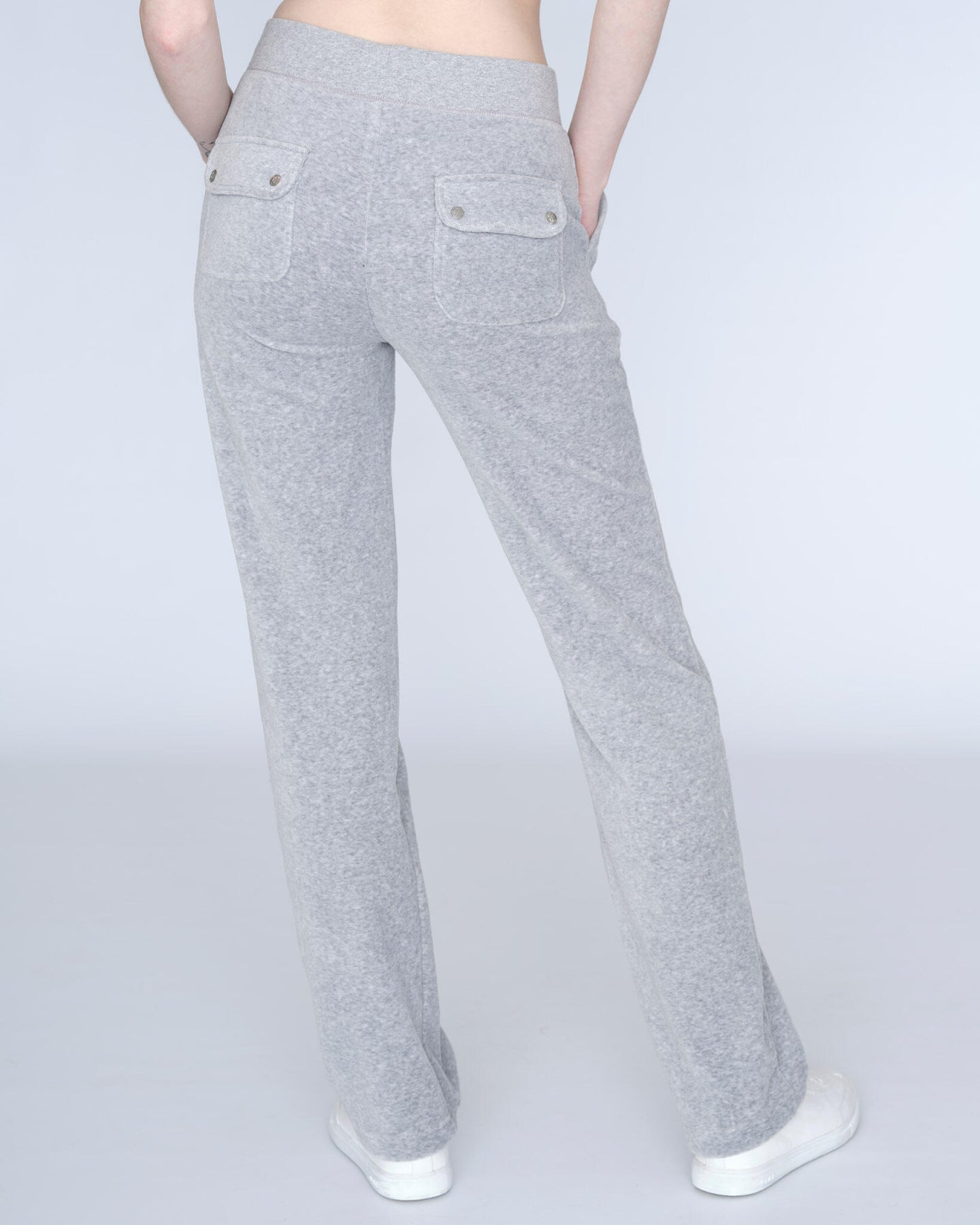 Del Ray Classic Velour Pant Pocket - Silver Marl