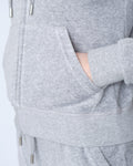 Robertson Classic Velour Zip Hoodie - Silver Marl