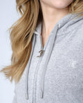 Robertson Classic Velour Zip Hoodie - Silver Marl