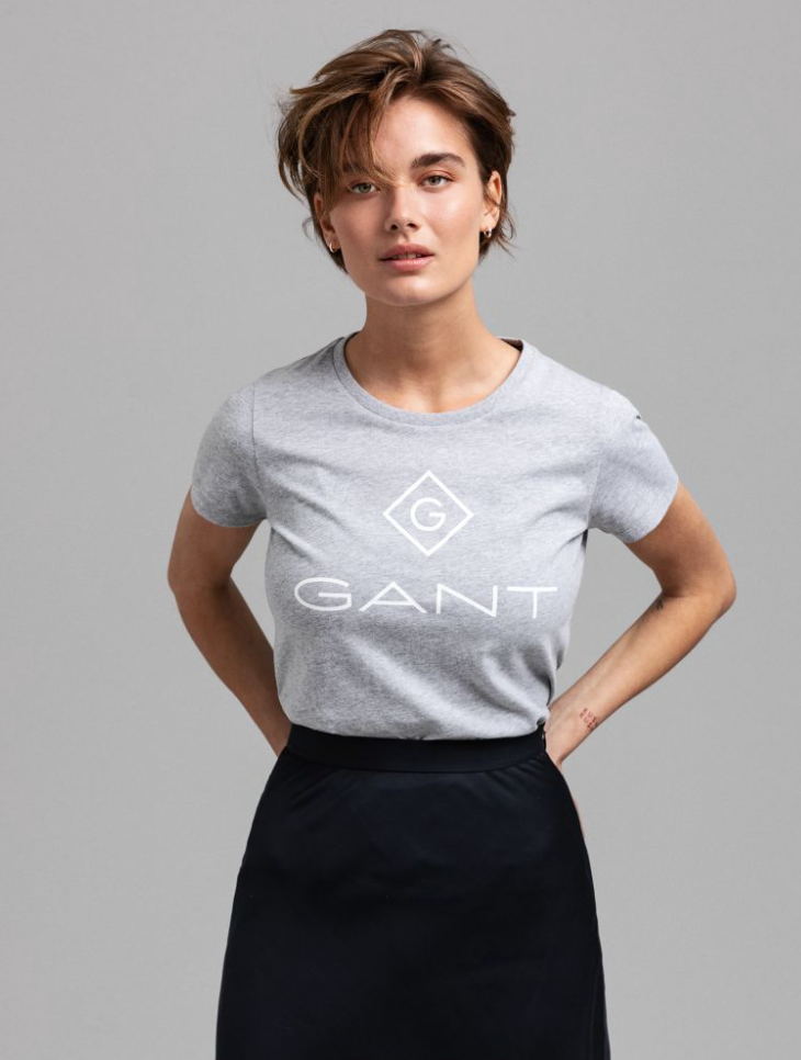 Lock Up SS T-Shirt - Grey Melange - GANT - T-skjorter & Topper - VILLOID.no
