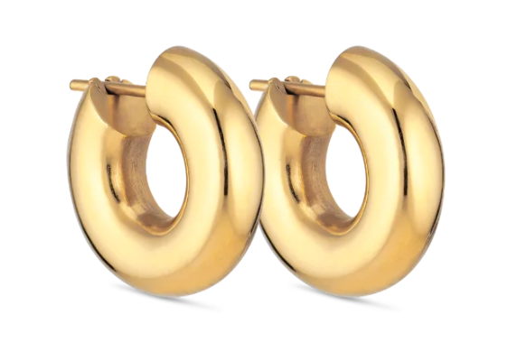 Shiny Small Chunky Hoops - Gold