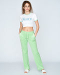 Del Ray Classic Velour Pant Pocket - Summer Green