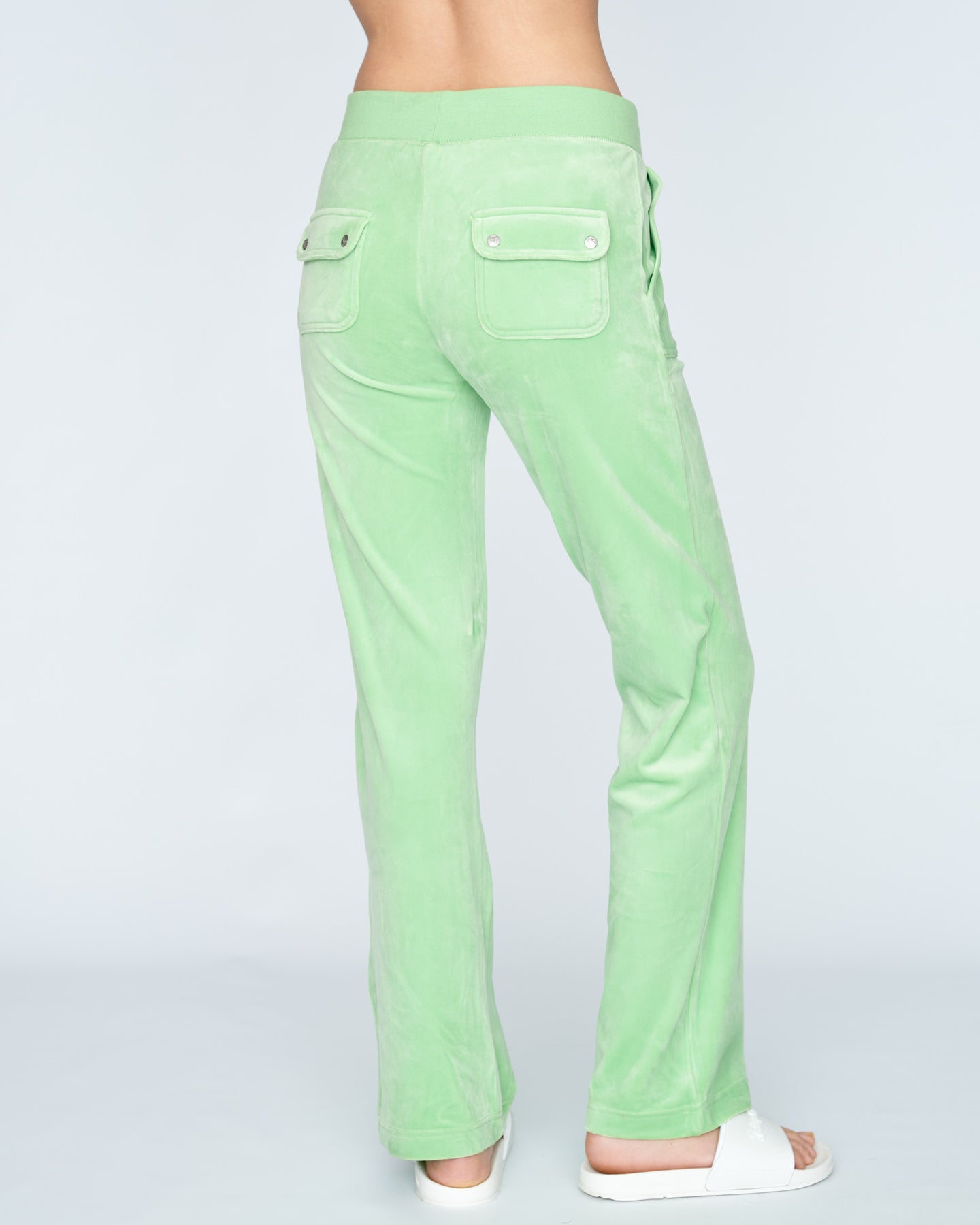 Del Ray Classic Velour Pant Pocket - Summer Green