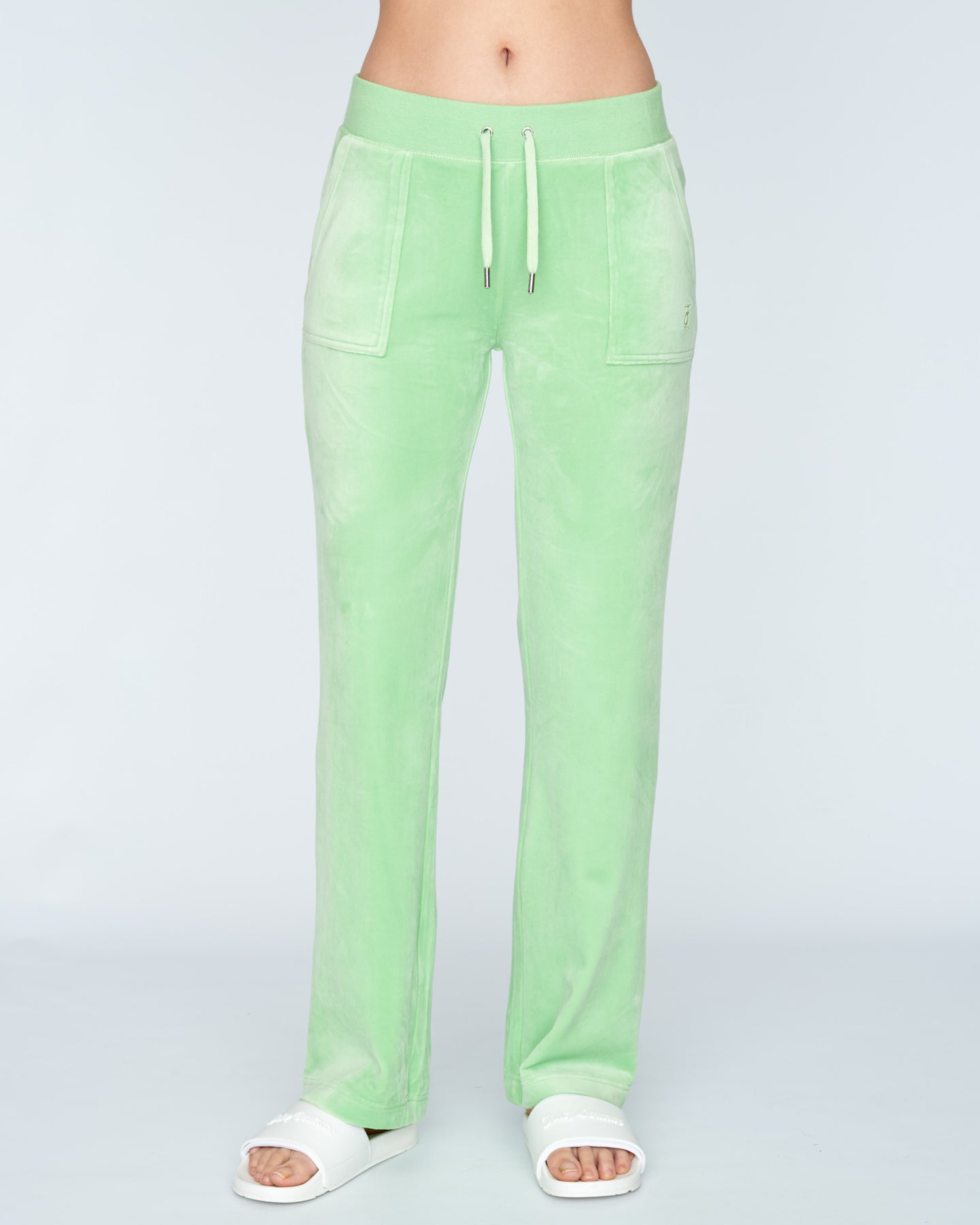 Del Ray Classic Velour Pant Pocket - Summer Green