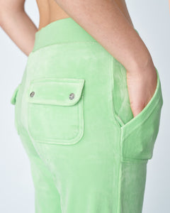 Del Ray Classic Velour Pant Pocket - Summer Green
