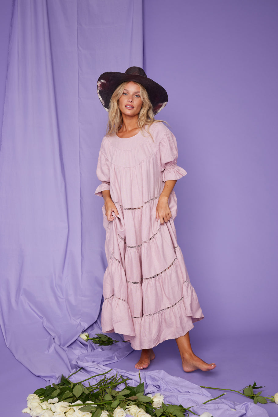 Summer Bird Linen - Pink