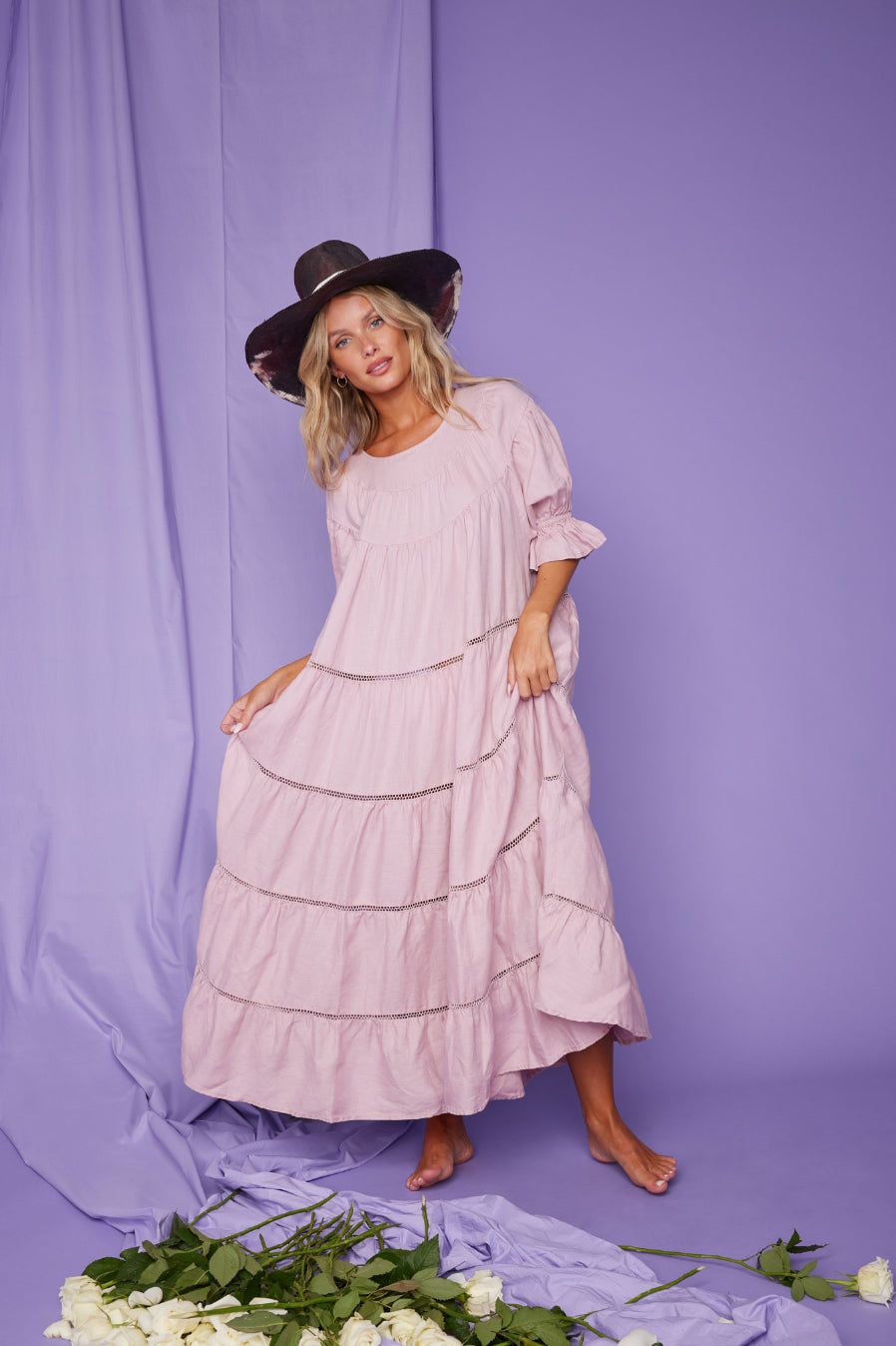 Summer Bird Linen - Pink